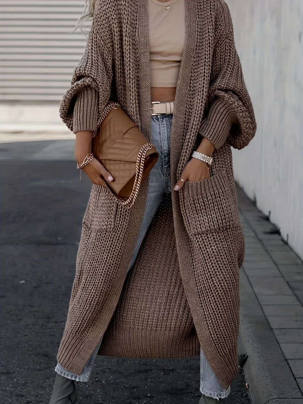 Fashion Glam | Wool knitted cardigan with pockets for women - Perfect for everyday use