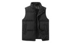 Men's Minimalist Thermo Quilted Vest with Water-Repellent Surface and Adjustable Hem