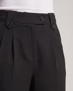 Women High-waisted wide pleat trousers with shortened length Fashion Glam