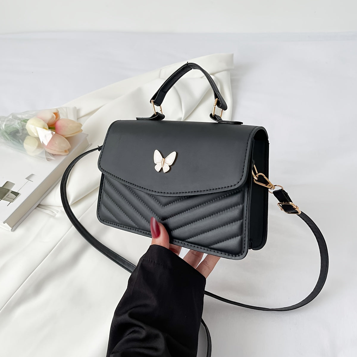 Fashion Glam | Fashionable Solid Color Shoulder Bag and Crossbody Bag