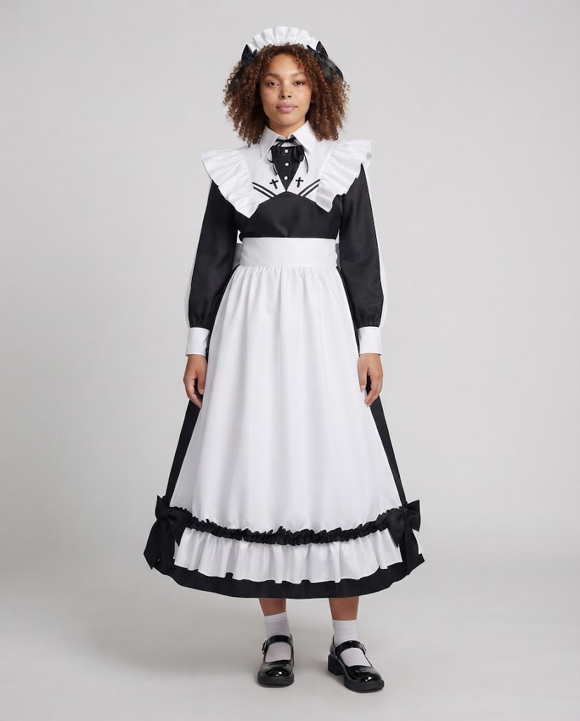Women's costume dress with ruffle details and elegant accessories Fashion Glam