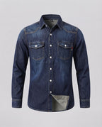 Men's sturdy denim shirt jacket with patch chest pockets Fashion Glam