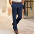 Fashion Glam | Men's Suit Trousers with Crease - Classic Business Pants with Straight Leg for Office, Wedding & Formal Occasions