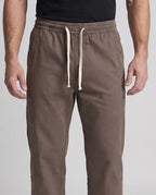 Men's Loose Relaxed-Fit Canvas Pants with Elastic Drawstring and Seam Detail Fashion Glam