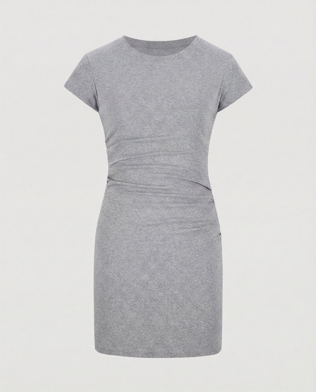 Figure-hugging mini dress with round neck and gathers for summer-Fashion Glam