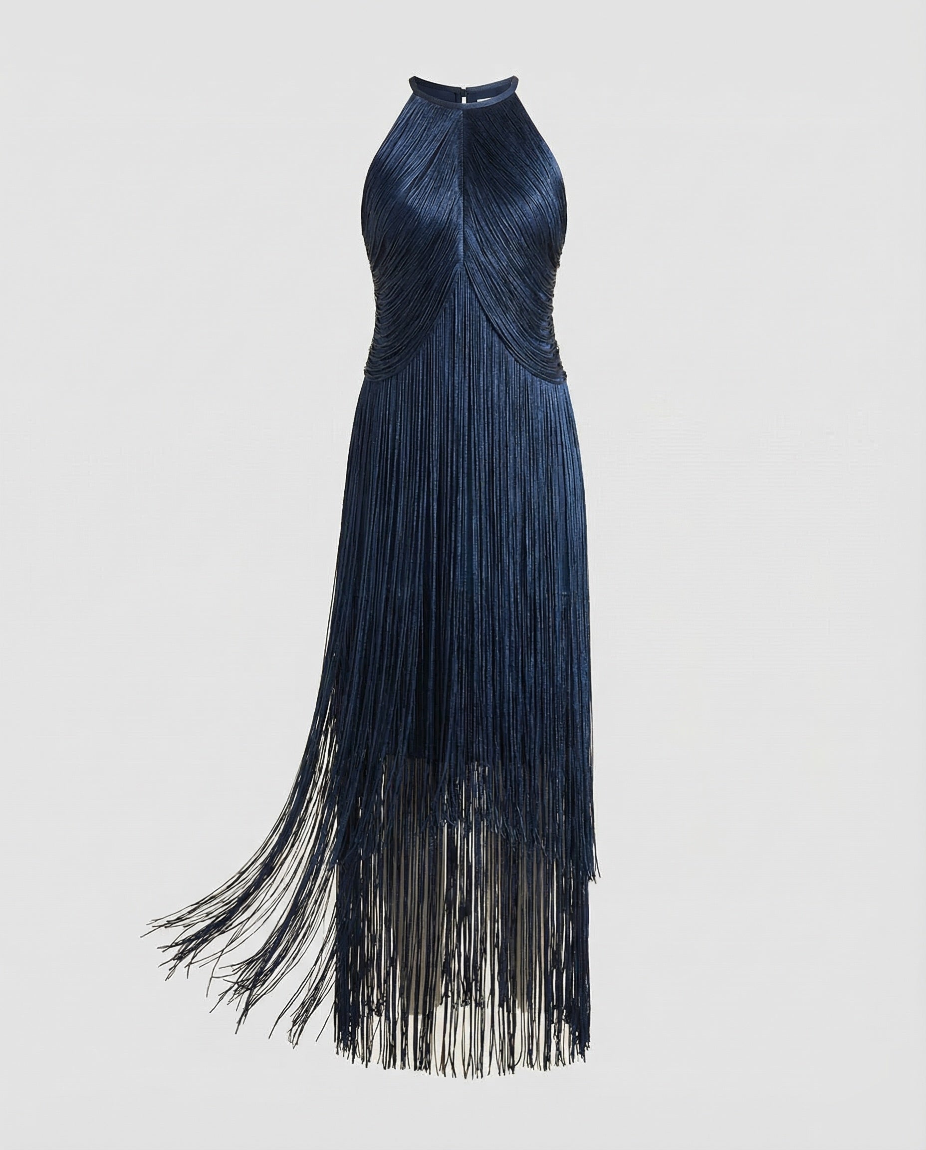 Fringe Evening Dress Women with Halter Neck-Fashion Glam