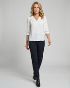 Women's Blouse Top Women's V-Neck Crepe