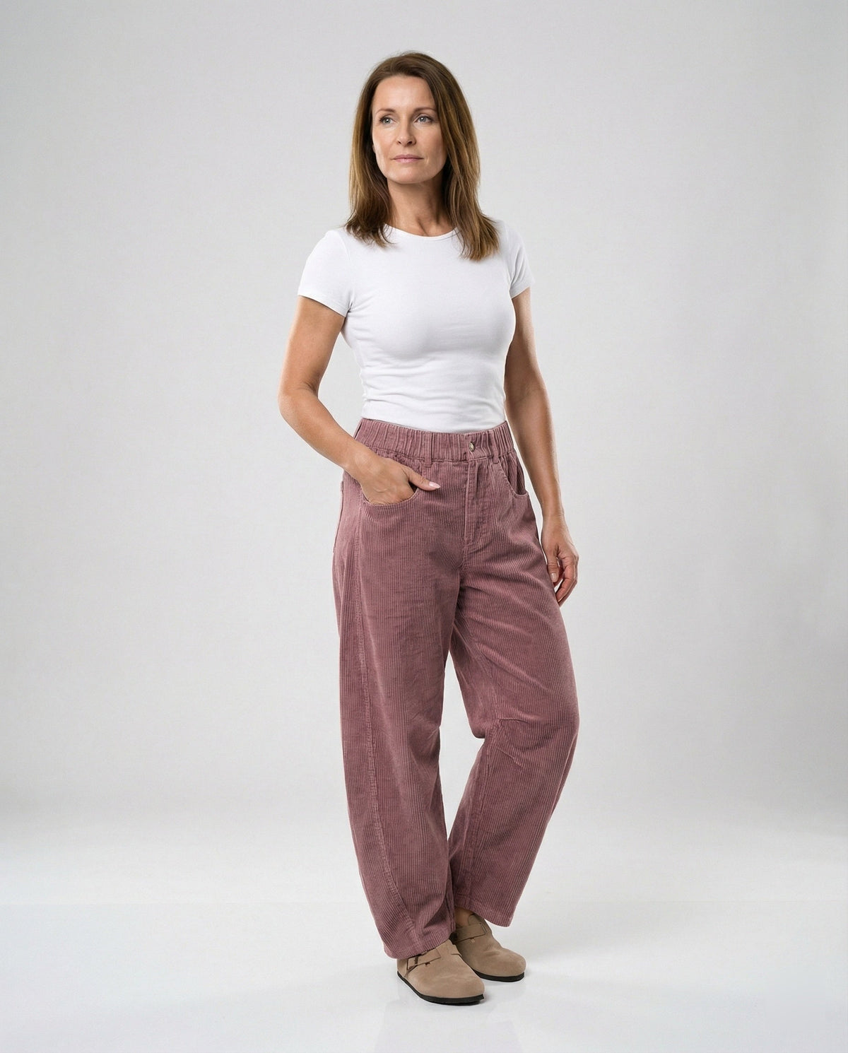Women's Cord Trousers Women's Wide High Waist