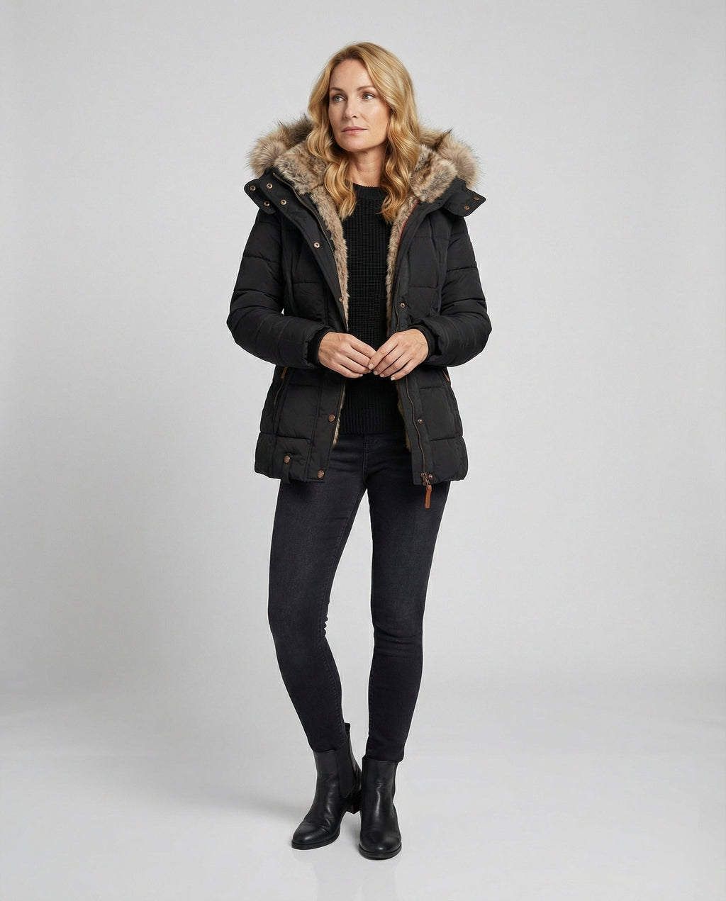 Fashion Glam | Warm waterproof winter coat with lining and hood