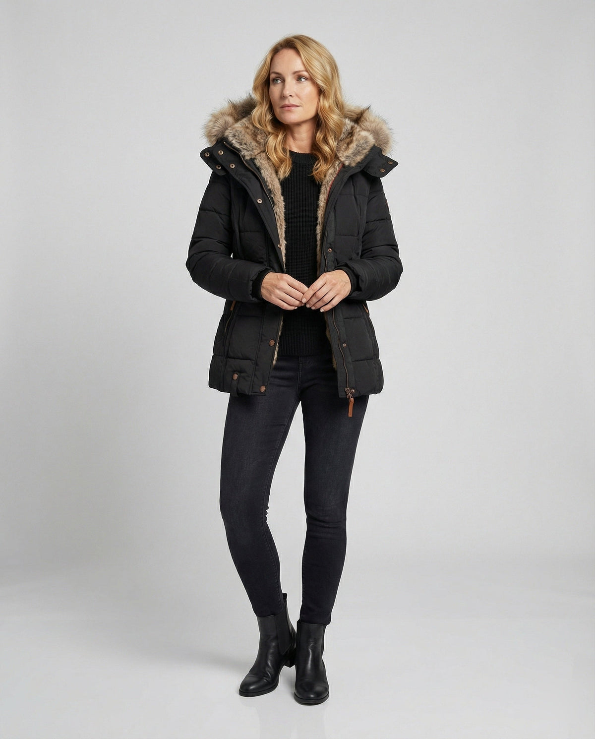 Fashion Glam | Warm waterproof winter coat with lining and hood
