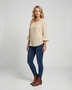 Women's Blouse Top with Ruffle Sleeves Structured