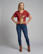 Blouses Tunic V-Neck Women Floral