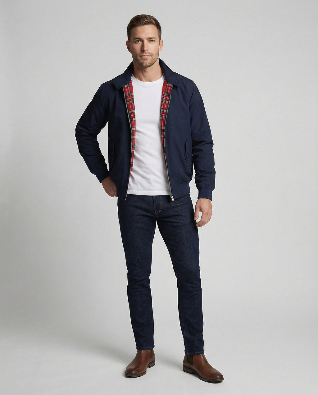 Men's Harrington jacket with zipper