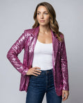 Glittering women's sequin blazer-Fashion Glam