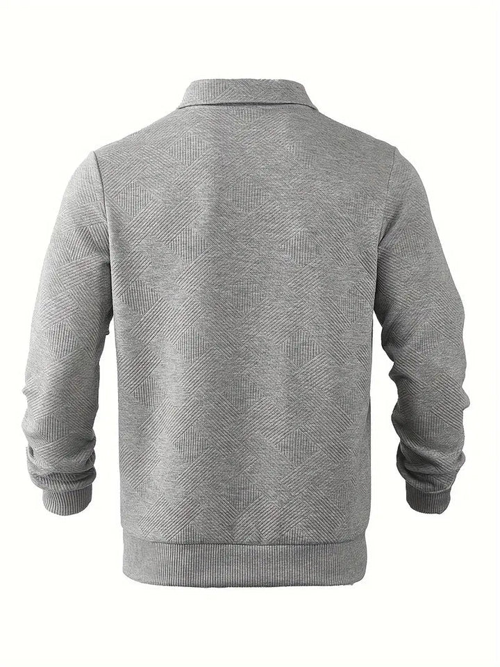 James - Vintage Geometric Design Sweater With Zipper