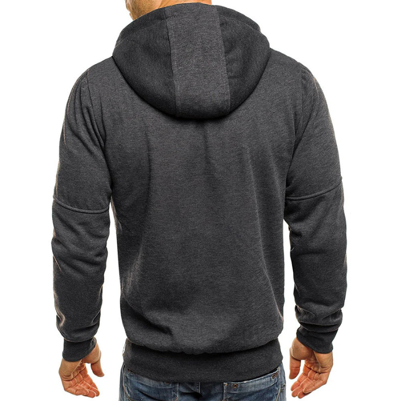 Fashion Glam | Men's Hoodie with Zipper Black Hoodie