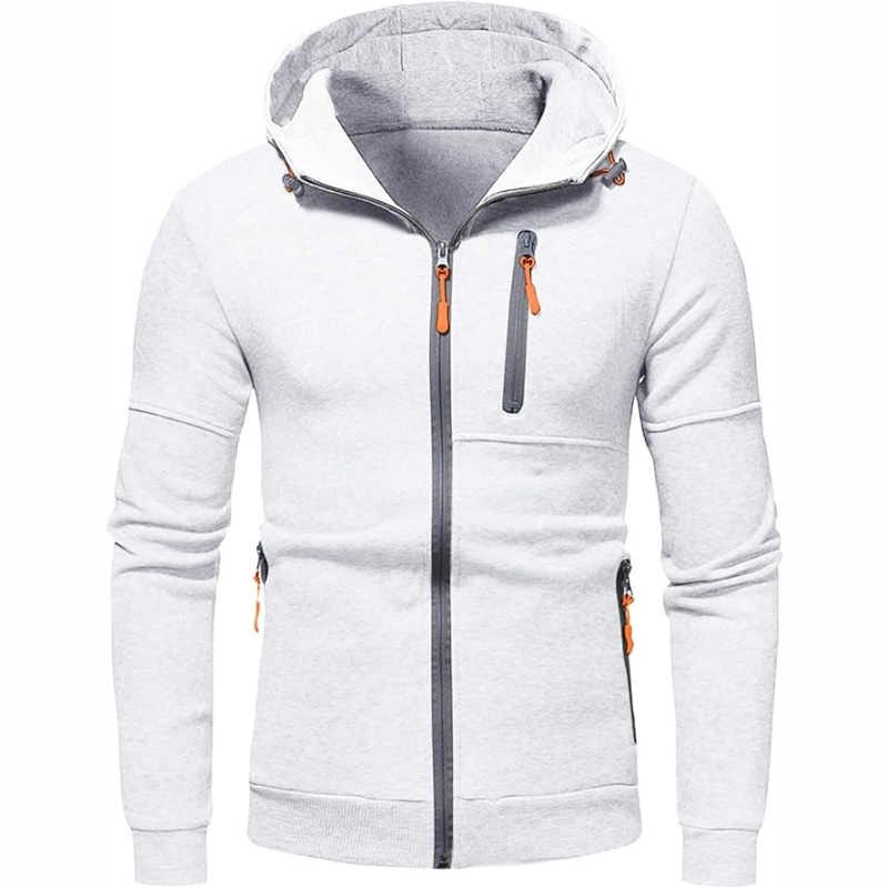 Fashion Glam | Men's Hoodie with Zipper Black Hoodie
