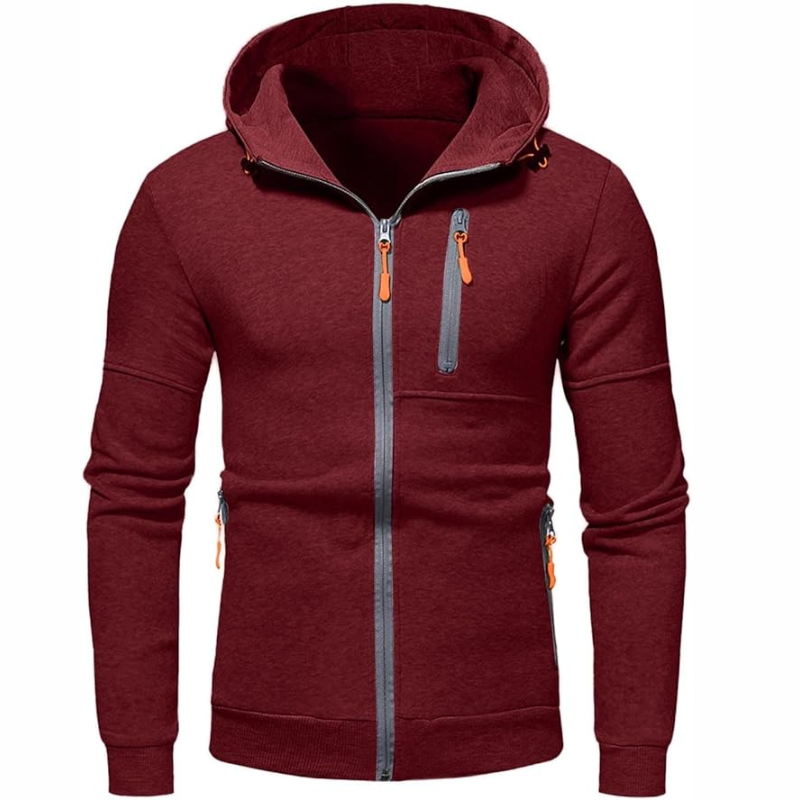 Fashion Glam | Men's Hoodie with Zipper Black Hoodie