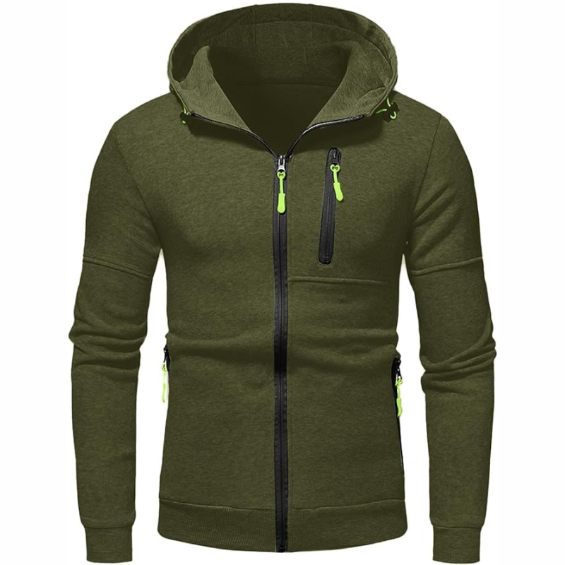 Fashion Glam | Men's Hoodie with Zipper Black Hoodie