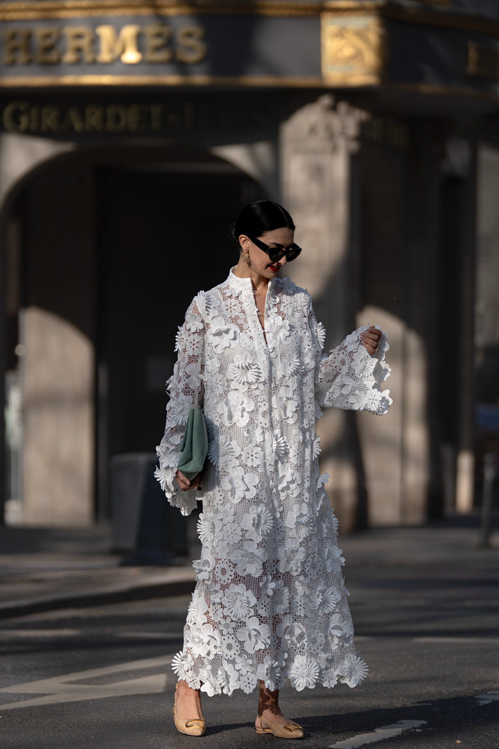 Yelira - Elegant Lace White Dress
