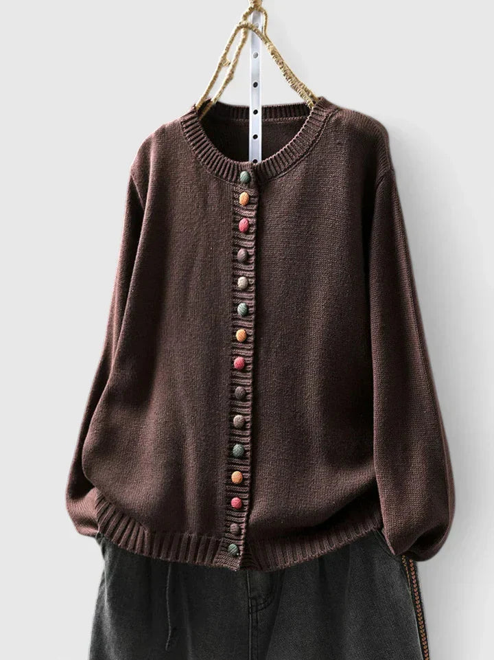 SAMANTHA – PLAYFUL CHARM BUTTON CARDIGAN