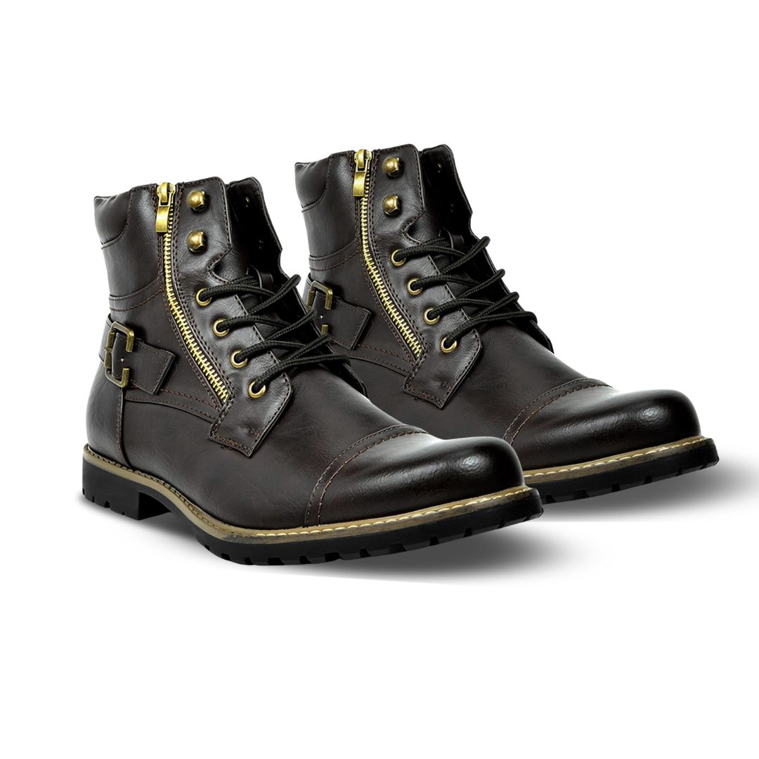 KINGSLEY & CO. - LEATHER BOOTS WITH STRAP