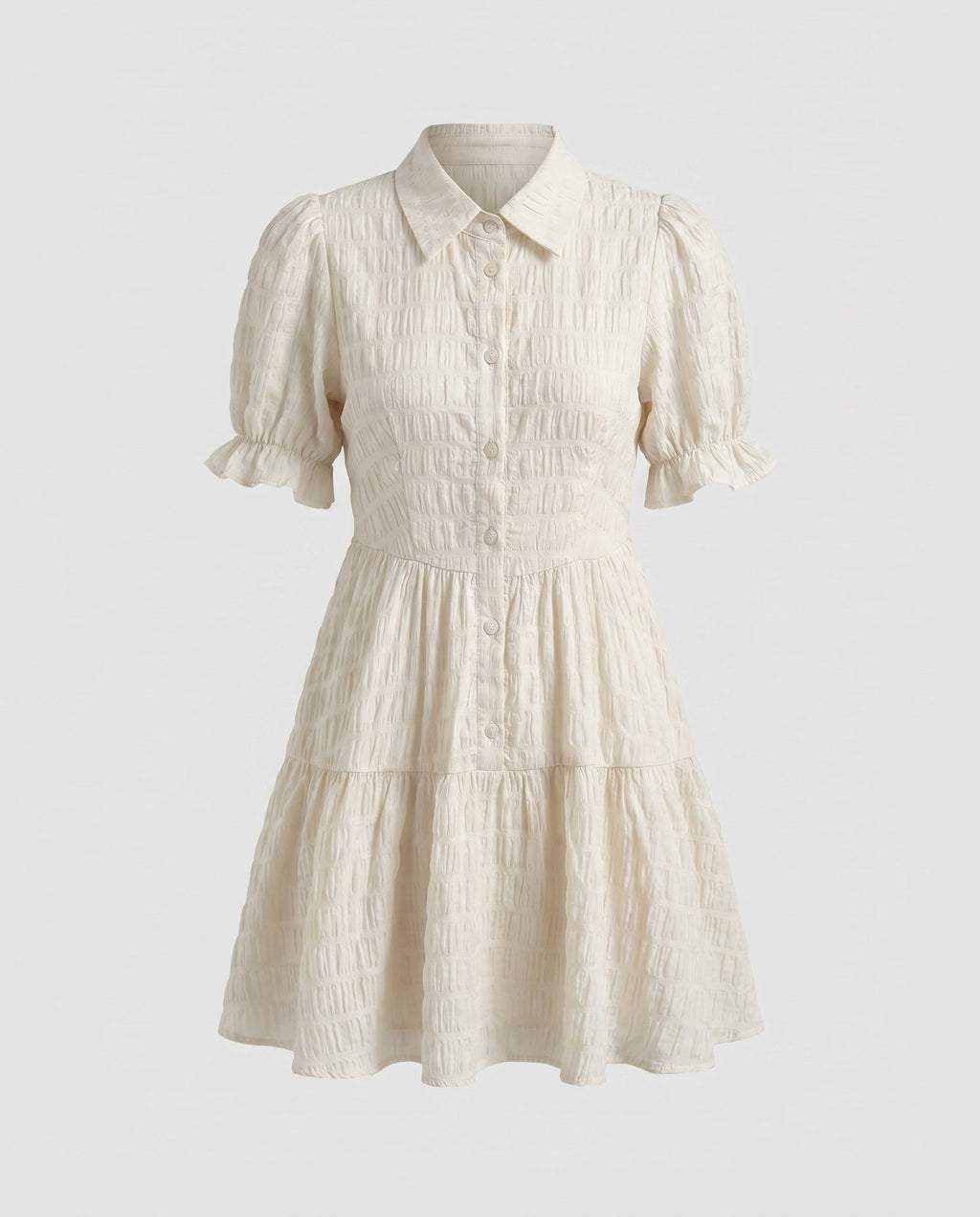 Ladies airy blouse dress with belted waist and slit sleeves-Fashion Glam