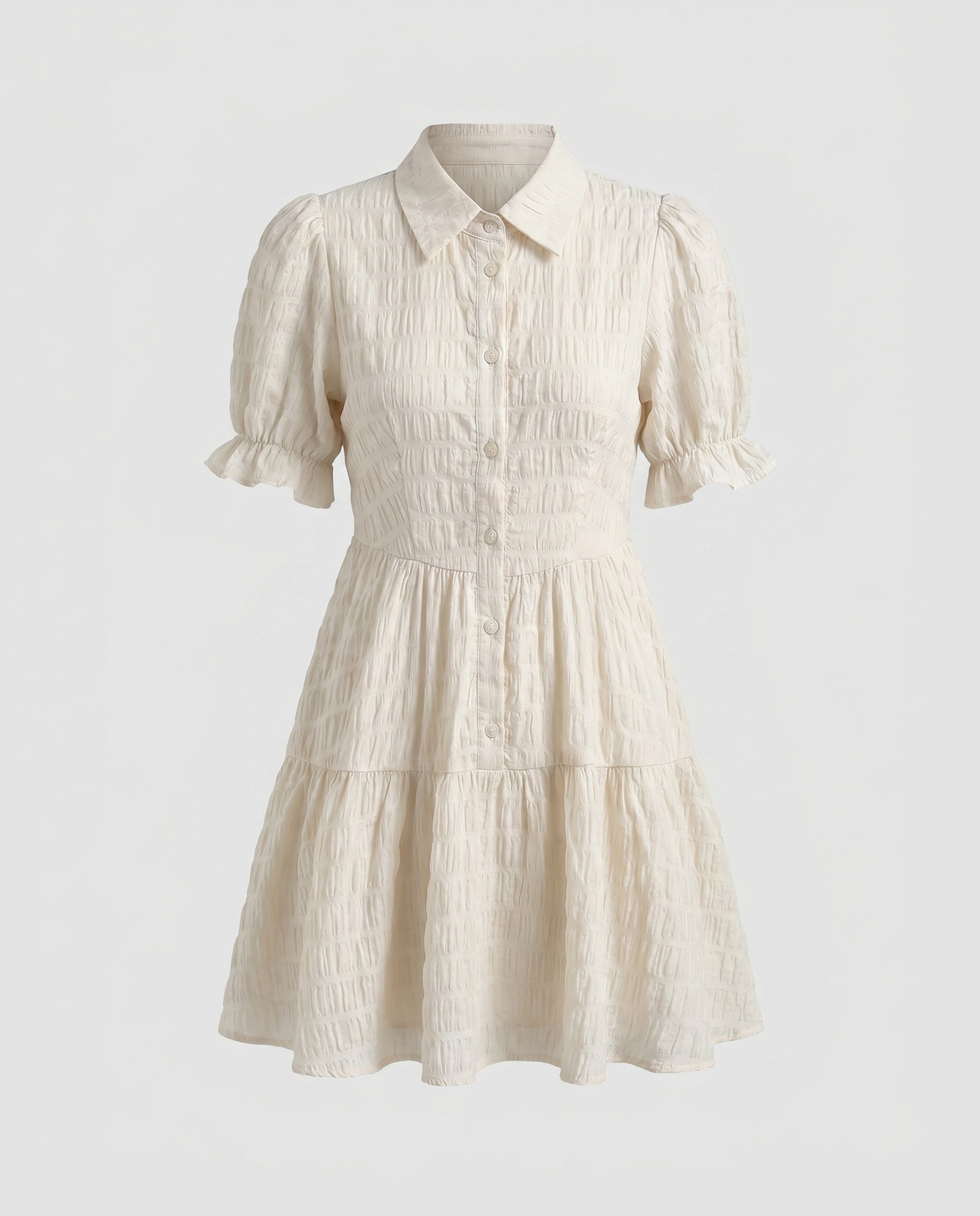 Ladies airy blouse dress with belted waist and slit sleeves-Fashion Glam