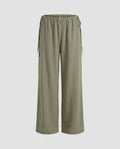 Ladies airy Palazzo pants with elastic waistband and practical pockets-Fashion Glam
