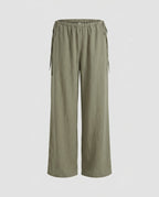 Ladies airy Palazzo pants with elastic waistband and practical pockets-Fashion Glam