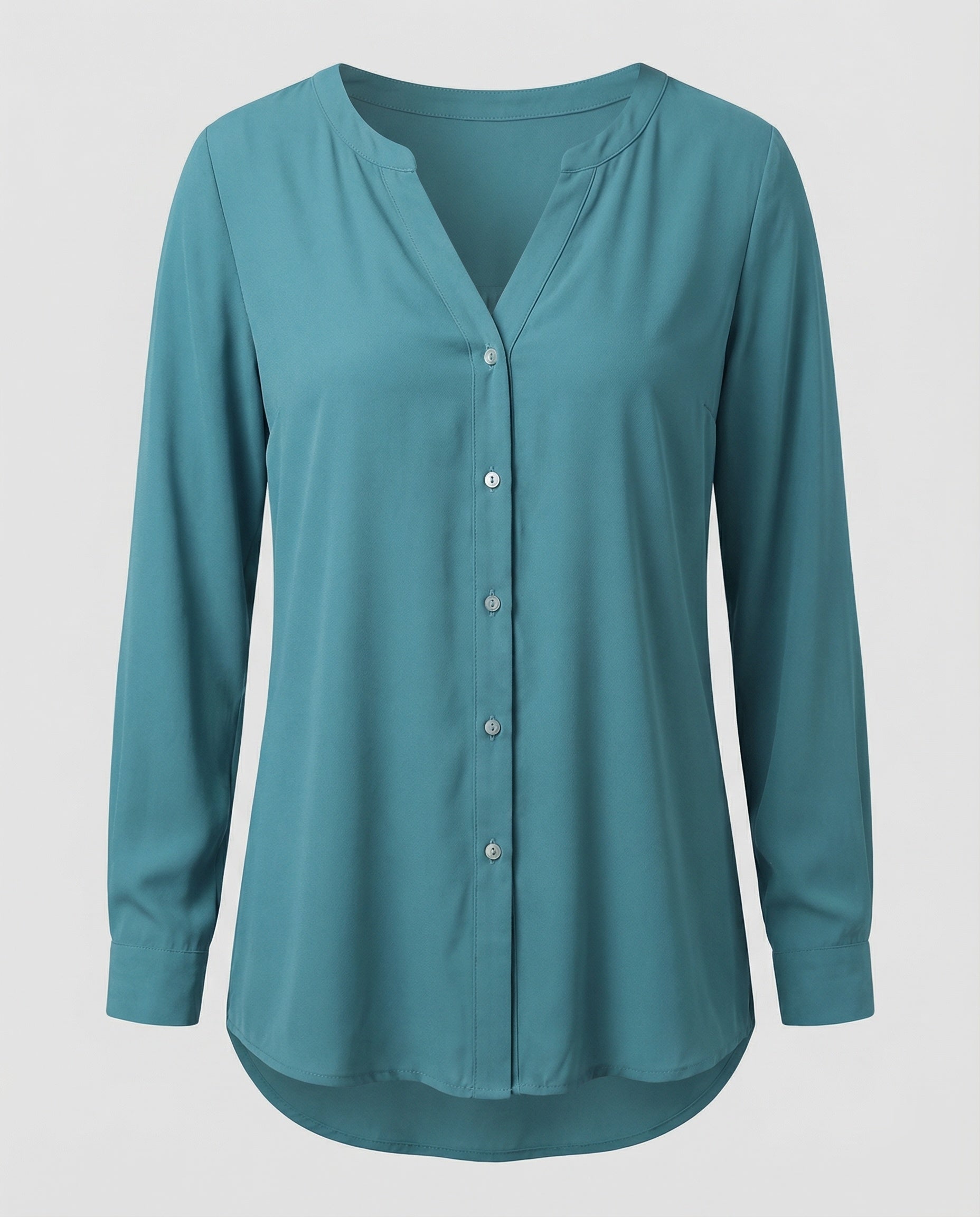 Ladies Airy V-Neck Crêpe Blouse Shirt-Fashion Glam