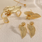 Ladies bangle with elaborate leaf design Fashion Glam-Fashion Glam