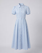 Ladies blouse dress with tailored design and elegant check pattern-Fashion Glam