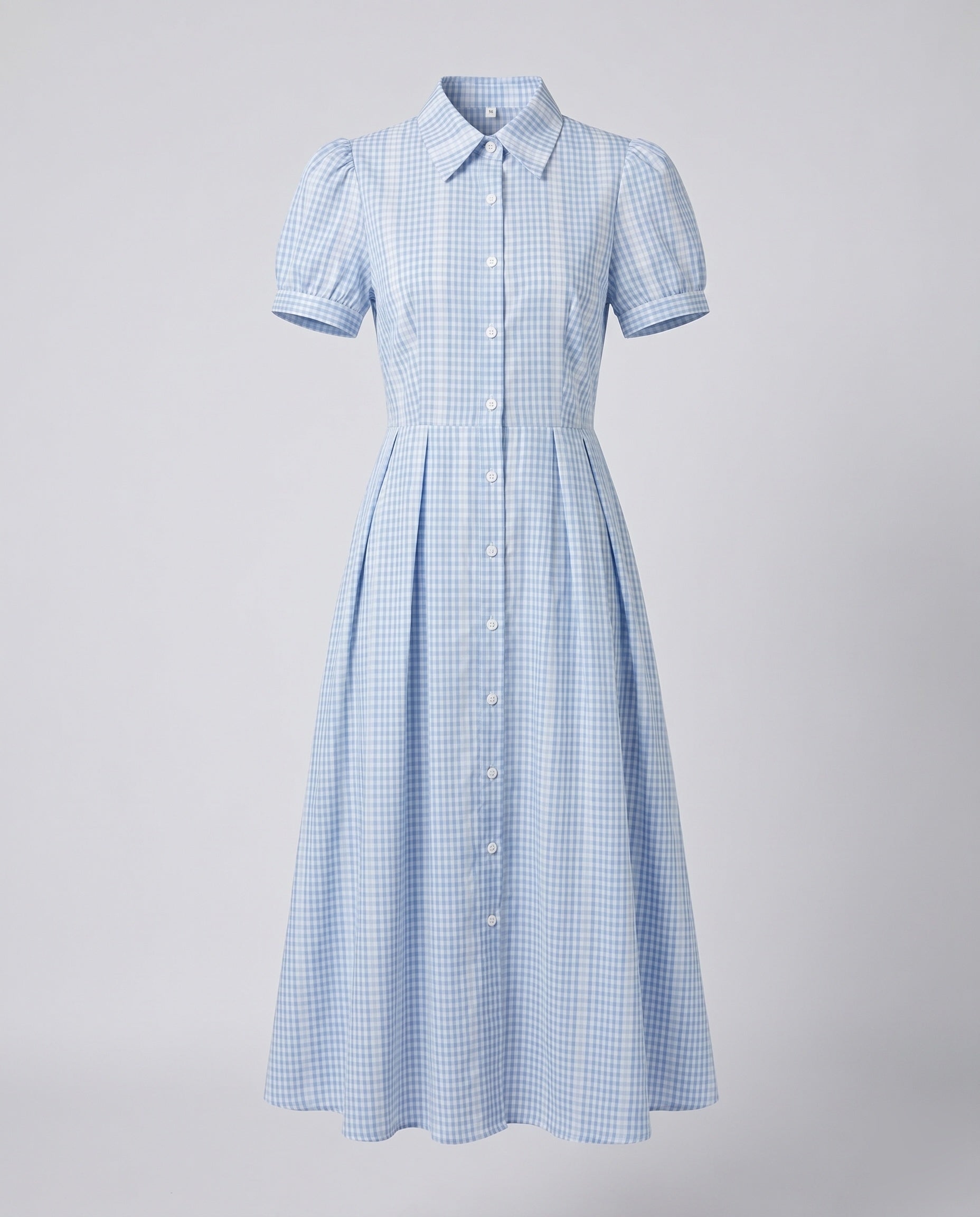 Ladies blouse dress with tailored design and elegant check pattern-Fashion Glam
