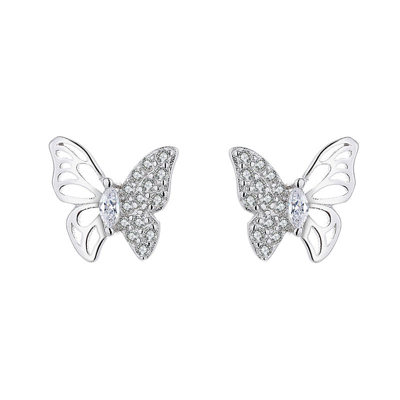 Ladies earrings in an elegant butterfly design with sparkling zirconia Fashion Glam-Fashion Glam