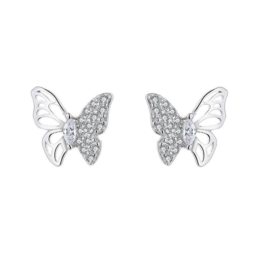 Ladies earrings in an elegant butterfly design with sparkling zirconia Fashion Glam-Fashion Glam