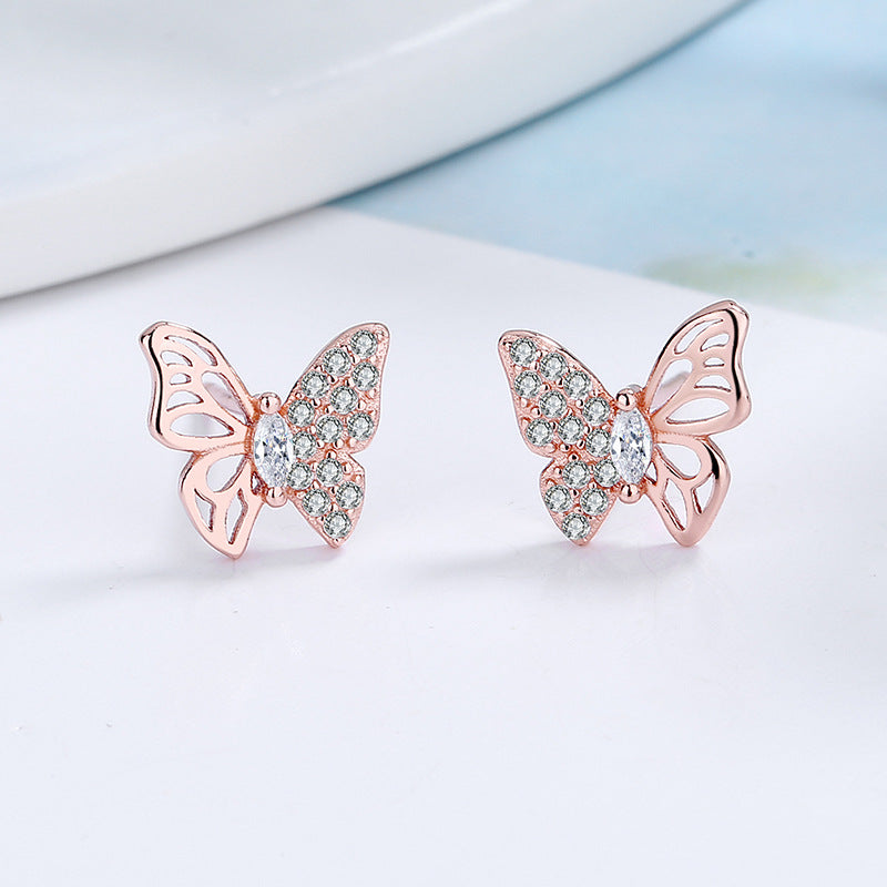 Ladies earrings in an elegant butterfly design with sparkling zirconia Fashion Glam-Fashion Glam