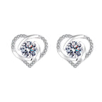 Ladies earrings in elegant heart design with shimmering zirconia Fashion Glam-Fashion Glam