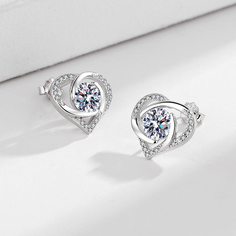 Ladies earrings in elegant heart design with shimmering zirconia Fashion Glam-Fashion Glam