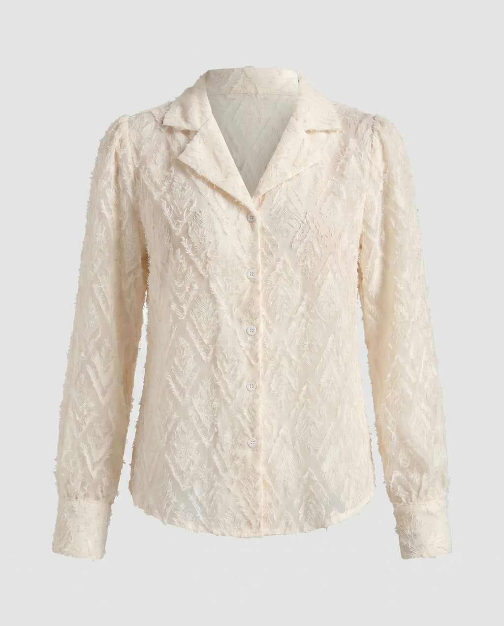 Ladies Elegant Blouse-Shirt with Structured Surface-Fashion Glam