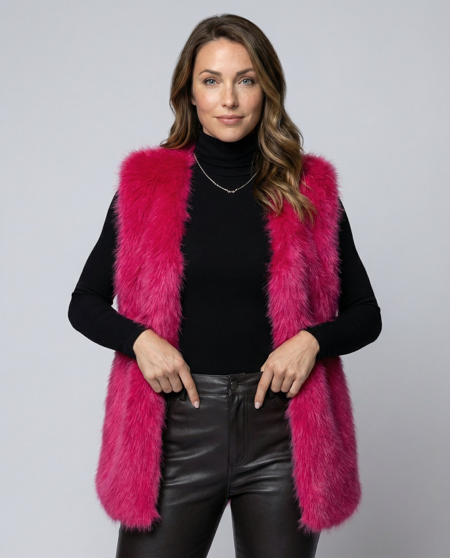 Ladies Faux Fur Vest-Fashion Glam