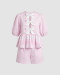 Ladies Lightweight Summer Outfit with Playful Ruffle Detail and Short Pants Fashion Glam-Fashion Glam