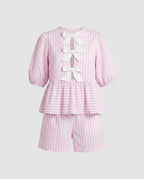 Ladies Lightweight Summer Outfit with Playful Ruffle Detail and Short Pants Fashion Glam-Fashion Glam
