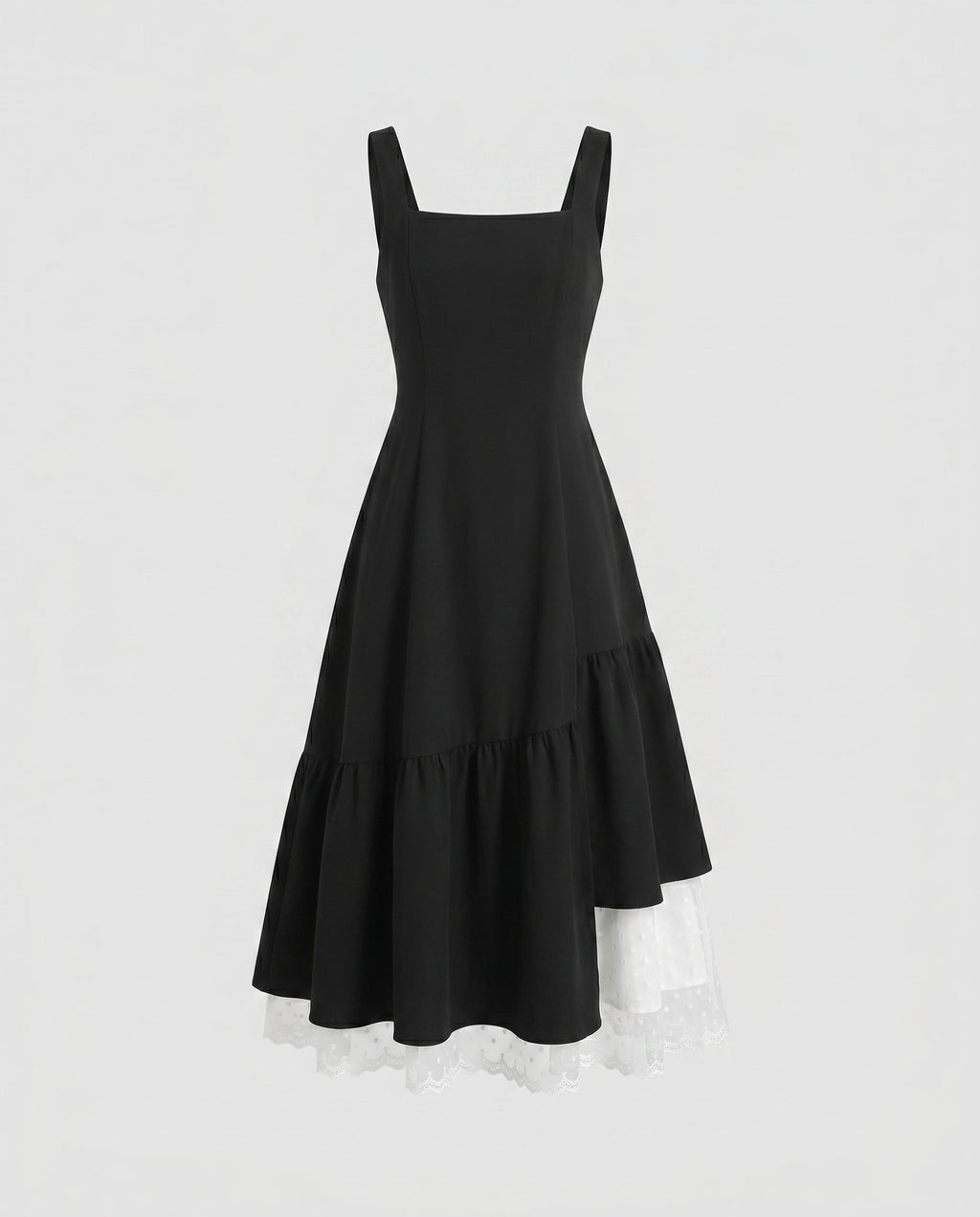 Ladies Long Dress with Chic Ruffle Detail and Classic Shirt Collar-Fashion Glam