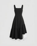 Ladies Long Dress with Chic Ruffle Detail and Classic Shirt Collar-Fashion Glam