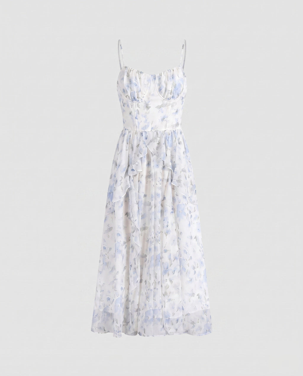 Ladies Maxi Dress with delicate ruffles and flowing fabric-Fashion Glam
