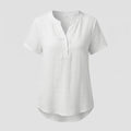Ladies Muslin Short Button Blouse Shirt-Fashion Glam