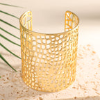 Ladies Open Bangle with Artistic Coral Pattern Fashion Glam-Fashion Glam