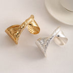 Ladies Open Bangle with Artistic Fold Design Fashion Glam-Fashion Glam