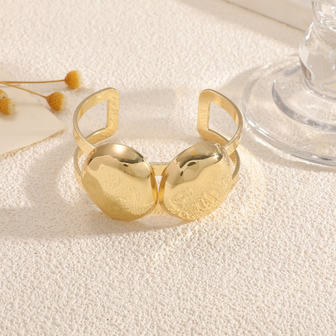 Ladies Open Cuff Bracelet with Elegant, Curved Design Fashion Glam-Fashion Glam